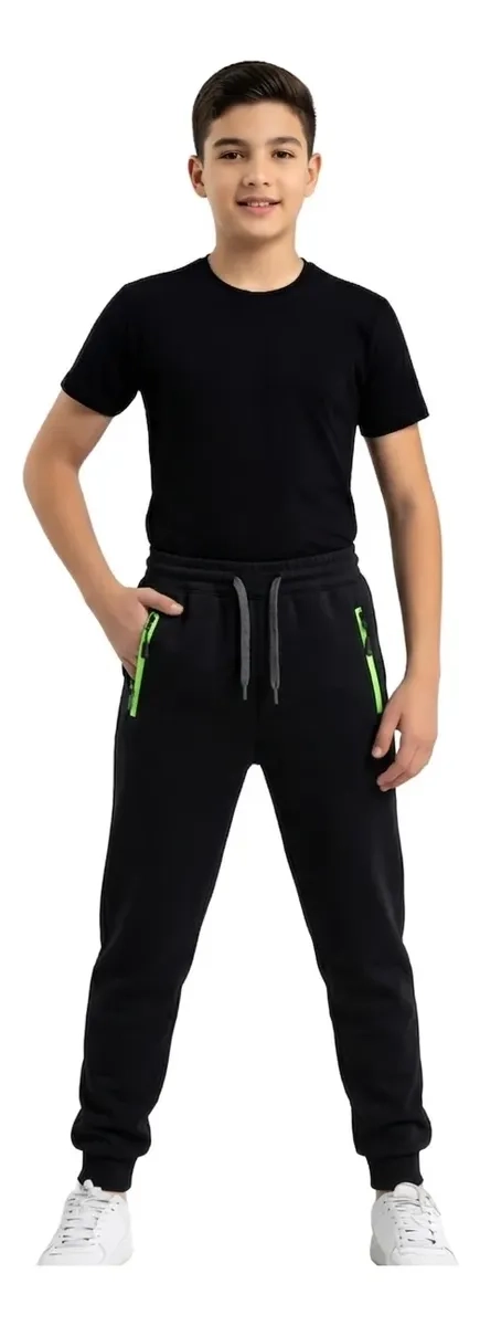PACK 3 PANTALON JOGGER JUVENIL, NIÑO. FORRO PIEL, TERMICO 0791 - 4