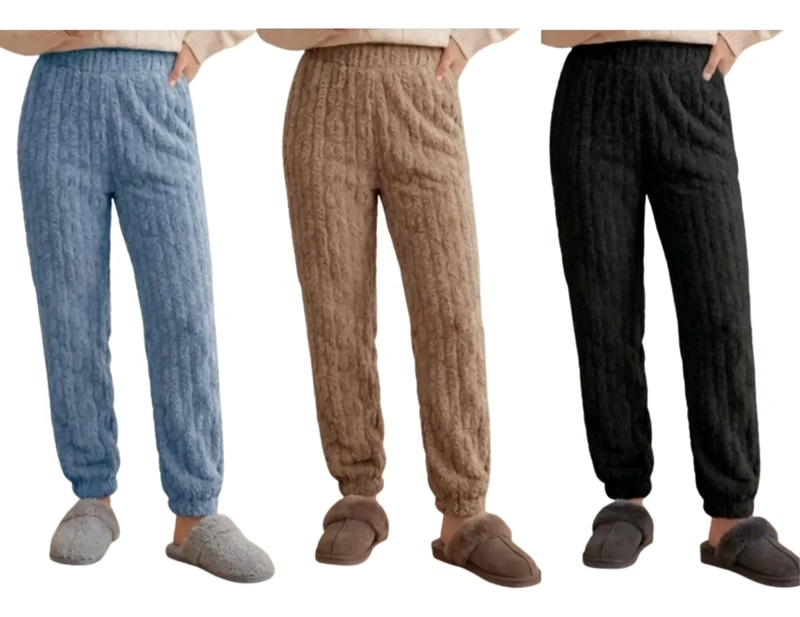 PACK 3 PIJAMA PANTALON DE DORMIR POLAR INVIERNO MUJER 1085 - 1