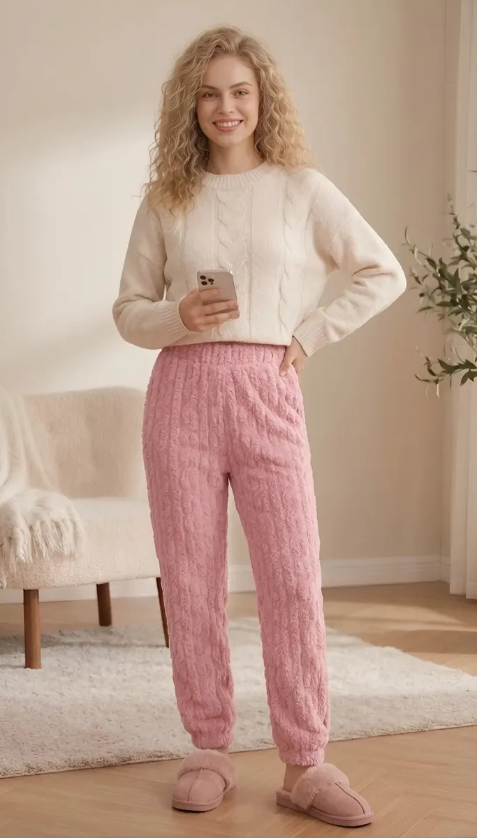 PACK 3 PIJAMA PANTALON DE DORMIR POLAR INVIERNO MUJER 1085 - 7