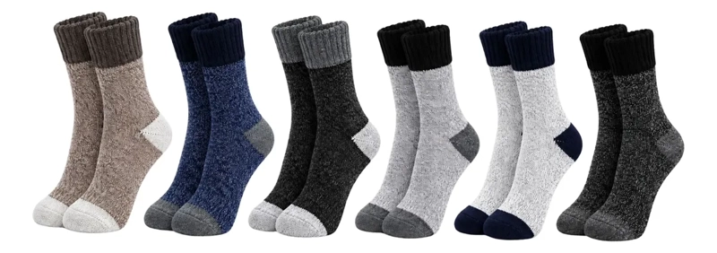 PACK 6 PARES CALCETINES DE LANA TERMICOS GRUESOS INVIERNO 2142 - 2