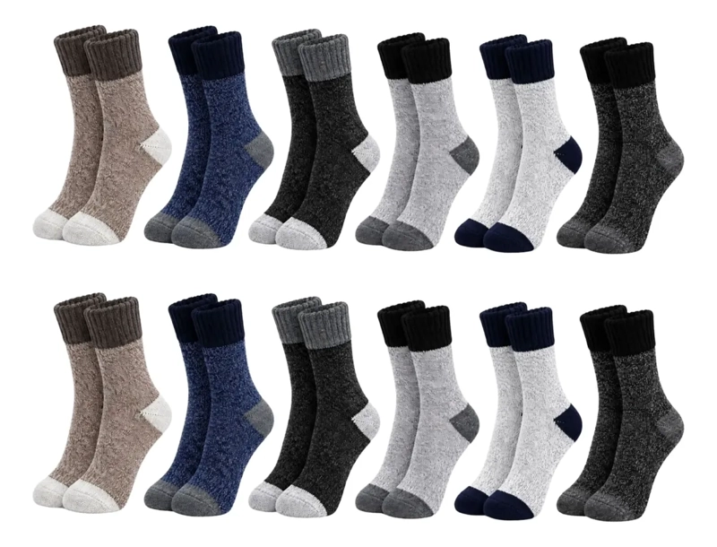 PACK 12 PARES CALCETAS DE LANA TERMICOS GRUESOS INVIERNO 2142 - 1