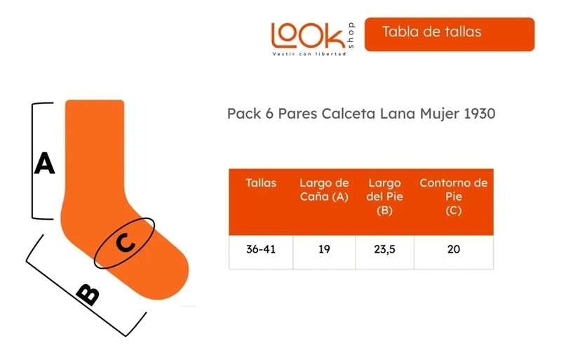 PACK 6 PARES CALCETAS DE LANA, TERMICAS INVIERNO PREMIUM 1930 - 6