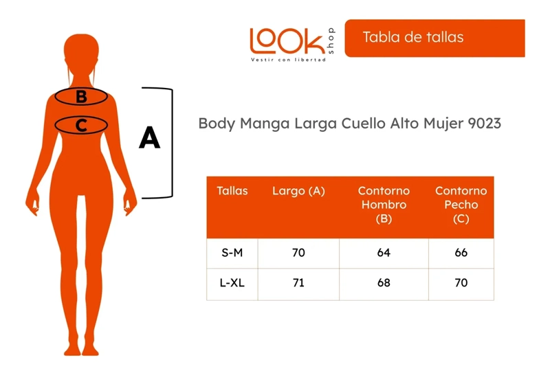 BODY MANGA LARGA MUJER CUELLO ALTO AJUSTABLE MORLEY PREMIUM 9023 - 7