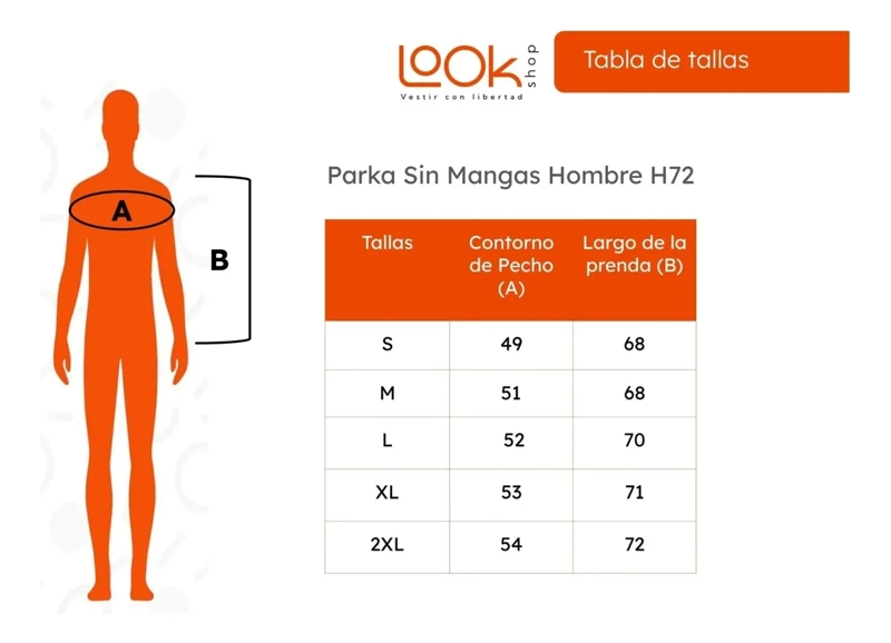 PARKA SIN MANGAS HOMBRE. CHAQUETA PREMIUM EXCELENTE CALIDAD H72 - 7