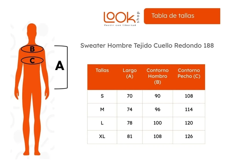 SWEATER TEJIDO HOMBRE CUELLO REDONDO COLORES 188 - 6