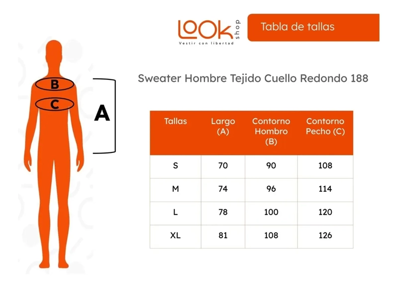 SWEATER TEJIDO HOMBRE CUELLO REDONDO COLORES 188 - 6