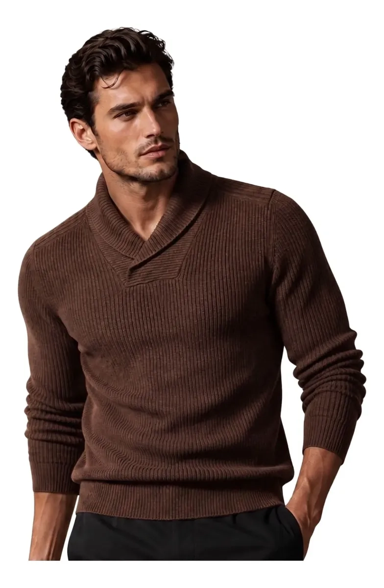 SWEATER HOMBRE LANA. CHALECO CUELLO V TEJIDO CALIDAD PREMIUM 7262 - 1