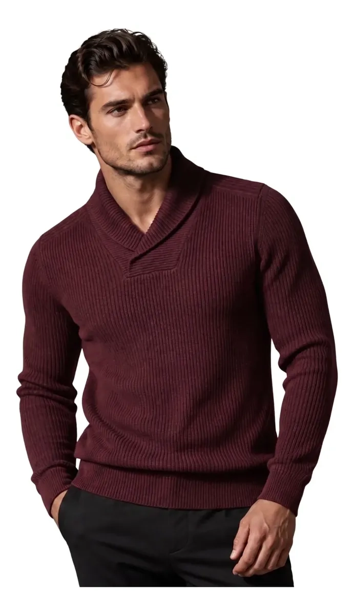 SWEATER HOMBRE LANA. CHALECO CUELLO V TEJIDO CALIDAD PREMIUM 7262 - 1