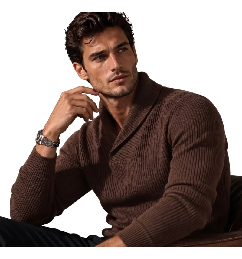 SWEATER HOMBRE LANA. CHALECO CUELLO V TEJIDO CALIDAD PREMIUM 7262 - 2
