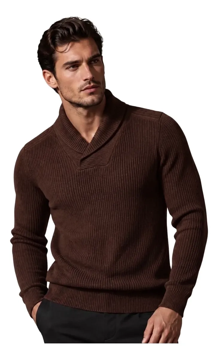 SWEATER HOMBRE LANA. CHALECO CUELLO V TEJIDO CALIDAD PREMIUM 7262 - 3