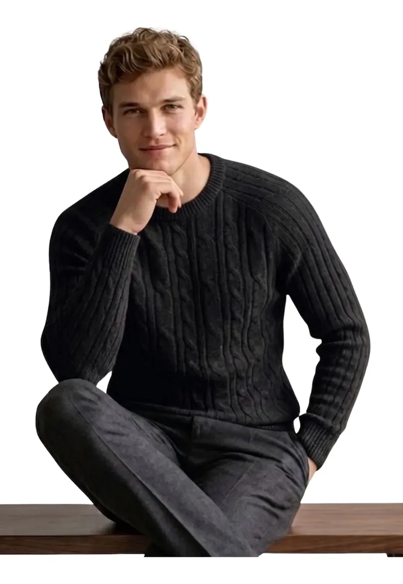 SWEATER HOMBRE CHALECO LANA. DISEÑO TRENZADO INVIERNO 7261 - 2