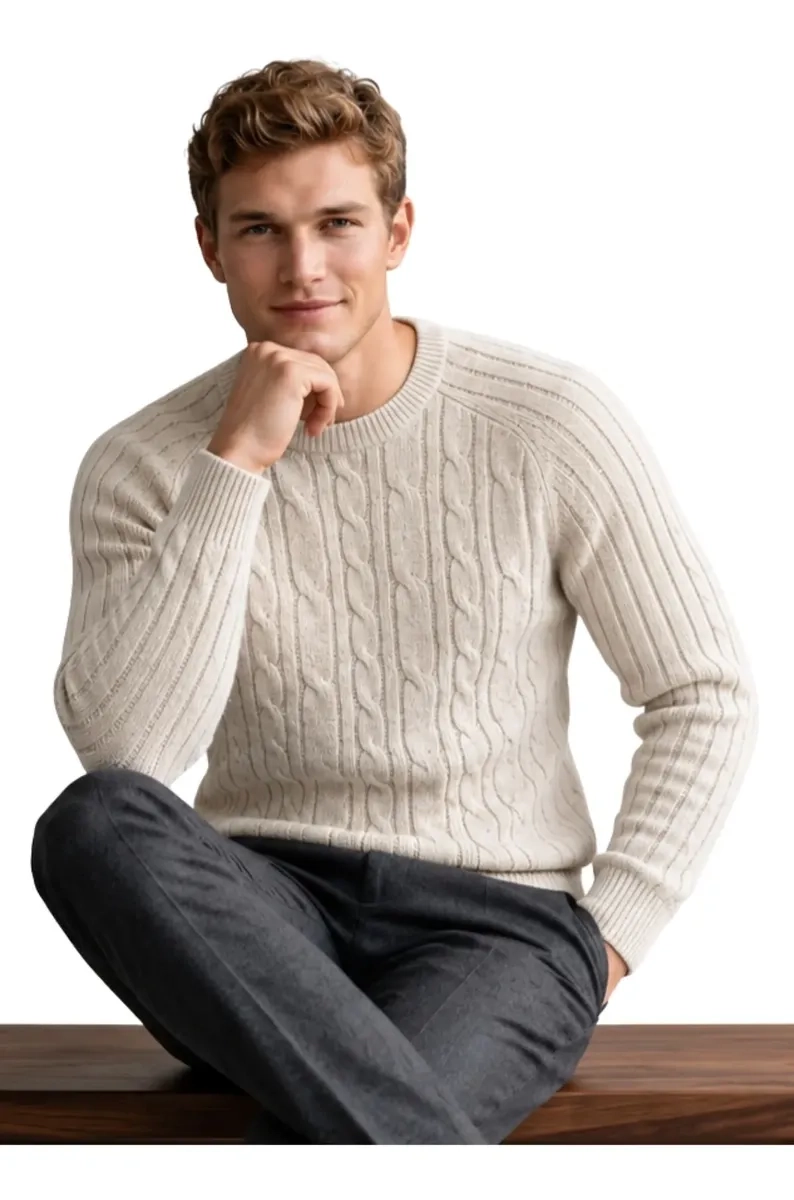 SWEATER HOMBRE CHALECO LANA. DISEÑO TRENZADO INVIERNO 7261 - 2