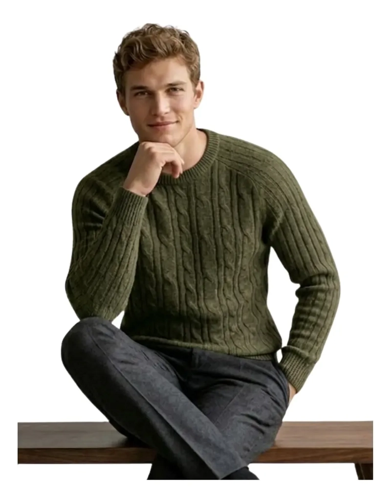 SWEATER HOMBRE CHALECO LANA. DISEÑO TRENZADO INVIERNO 7261 - 2