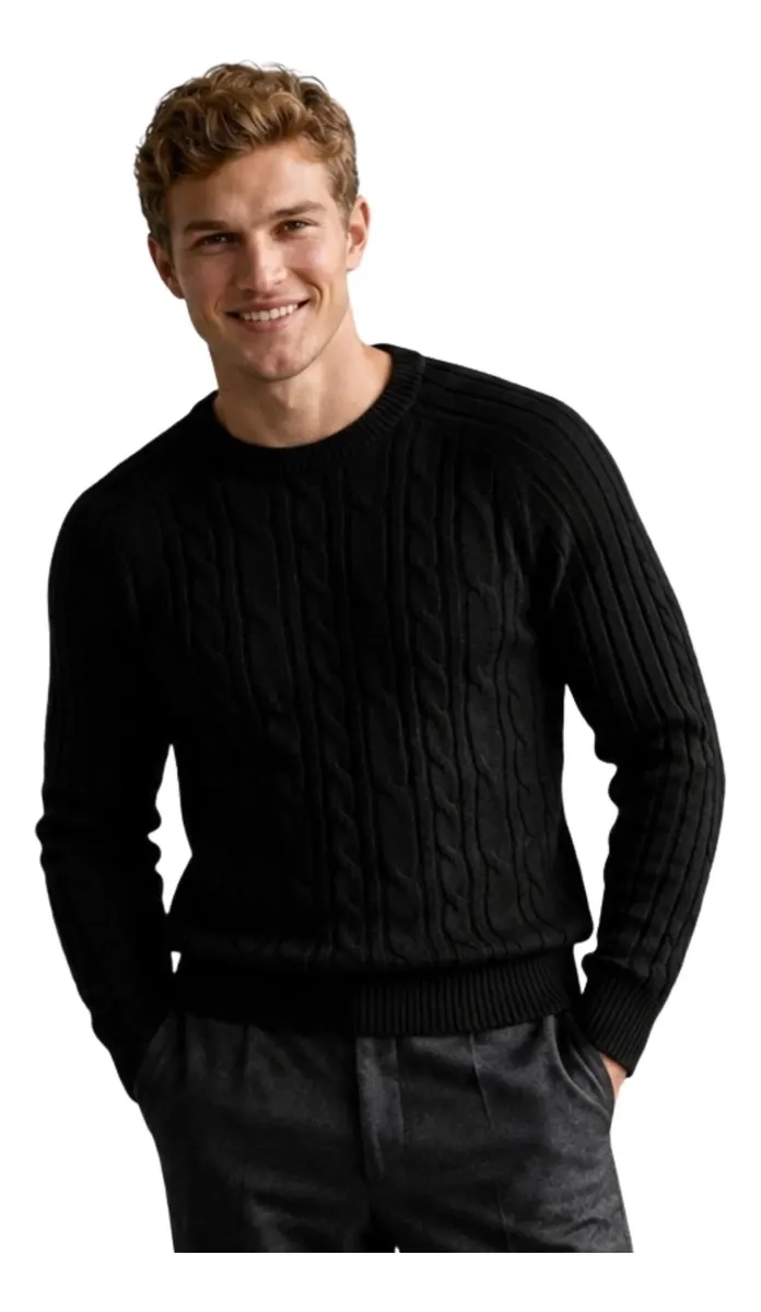 SWEATER HOMBRE CHALECO LANA. DISEÑO TRENZADO INVIERNO 7261 - 3