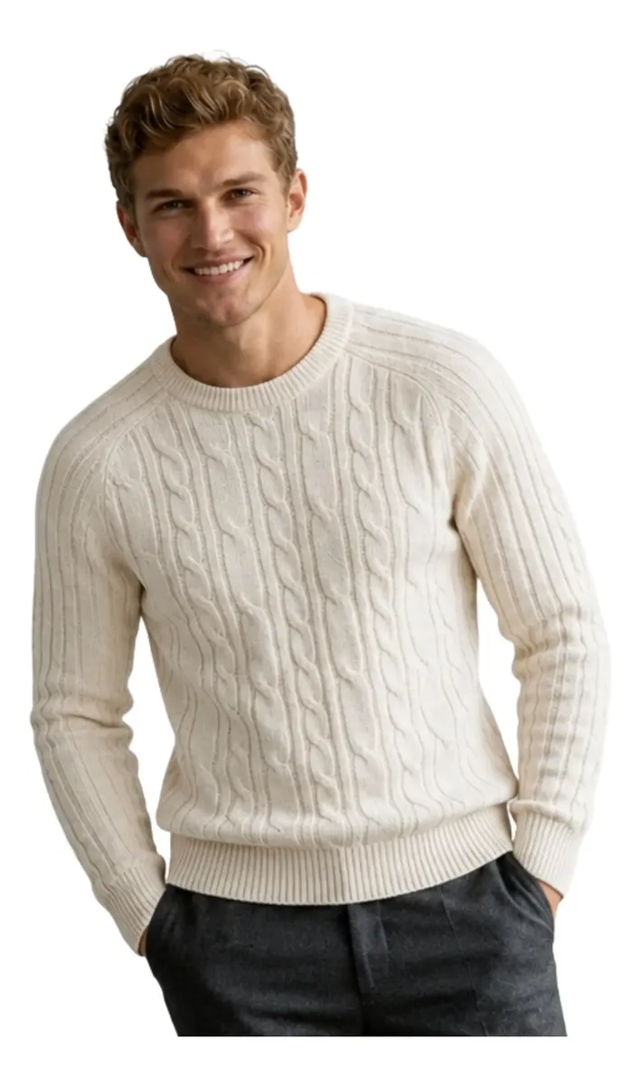 SWEATER HOMBRE CHALECO LANA. DISEÑO TRENZADO INVIERNO 7261 - 3