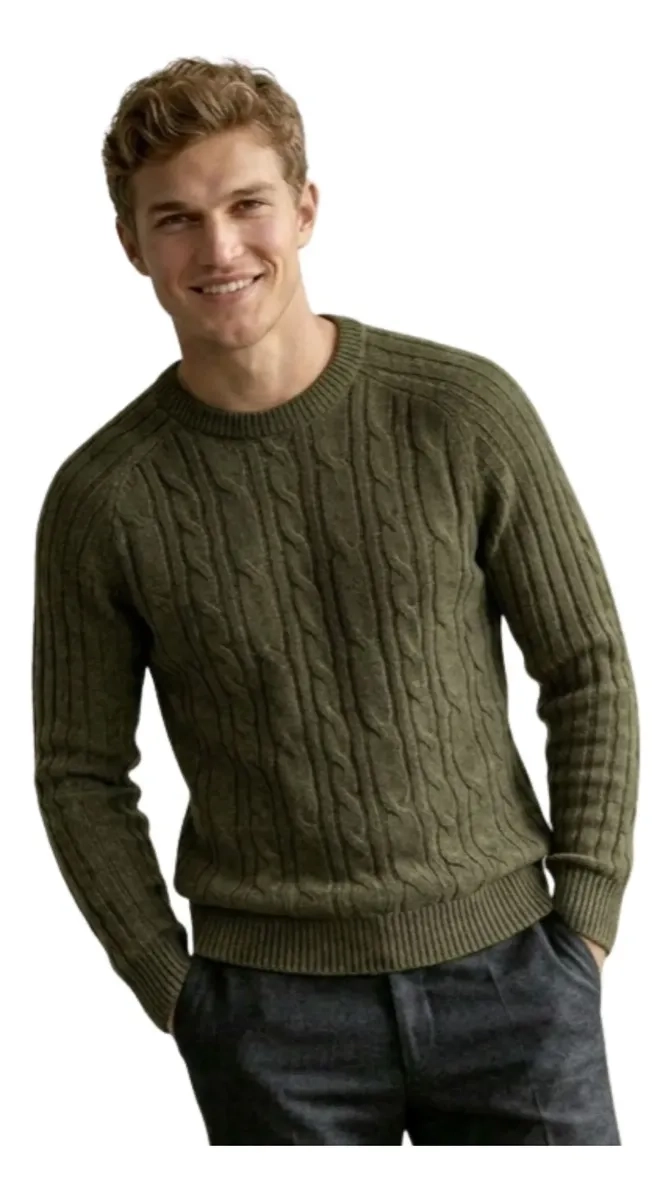 SWEATER HOMBRE CHALECO LANA. DISEÑO TRENZADO INVIERNO 7261 - 3