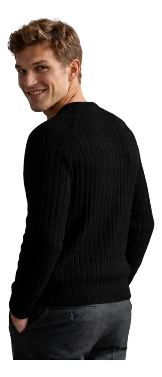 SWEATER HOMBRE CHALECO LANA. DISEÑO TRENZADO INVIERNO 7261 - 4
