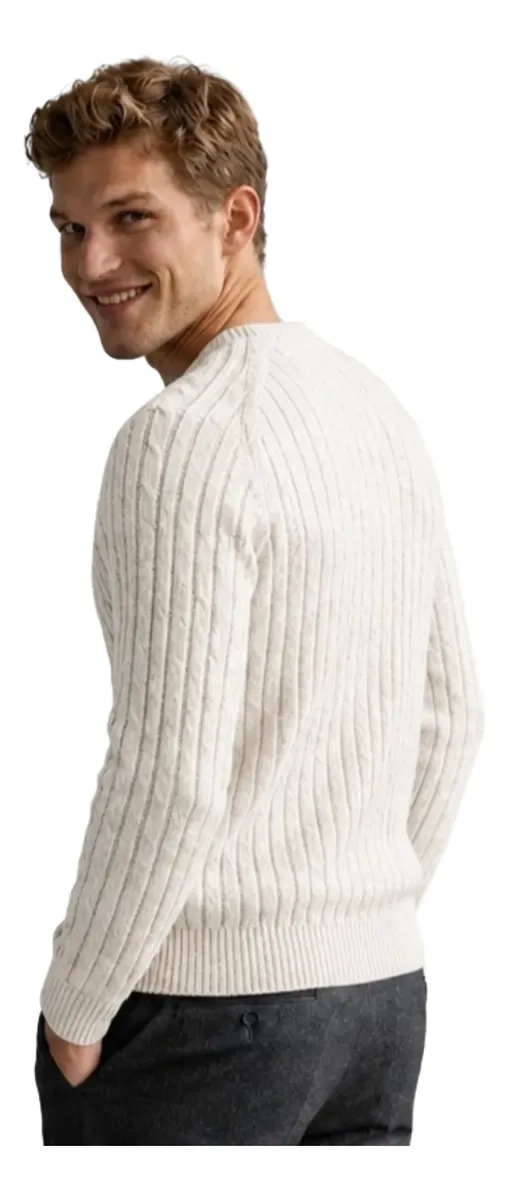 SWEATER HOMBRE CHALECO LANA. DISEÑO TRENZADO INVIERNO 7261 - 4