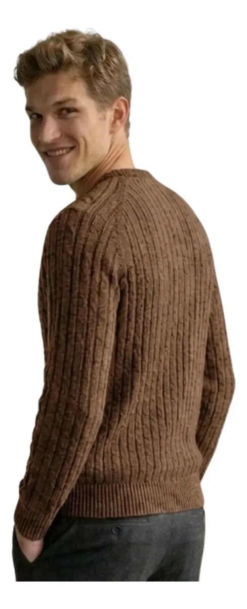 SWEATER HOMBRE CHALECO LANA. DISEÑO TRENZADO INVIERNO 7261 - 4