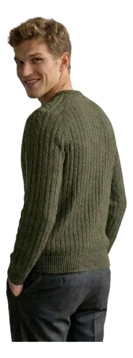 SWEATER HOMBRE CHALECO LANA. DISEÑO TRENZADO INVIERNO 7261 - 4