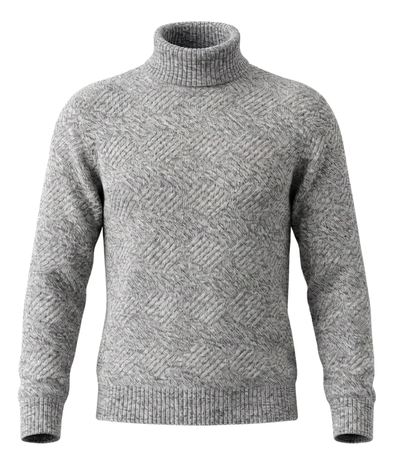 SWEATER HOMBRE CUELLO ALTO TEJIDO DE LANA PREMIUM ELEGANTE 7206 - 5