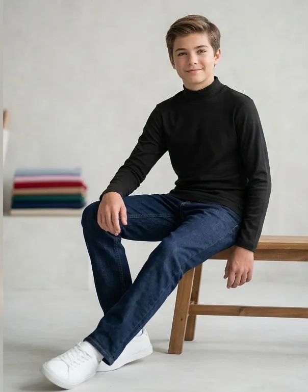 PACK 3 CAMISETA BEATLE HOMBRE JUVENIL. ALGODON MANGA LARGA 9670 - 5