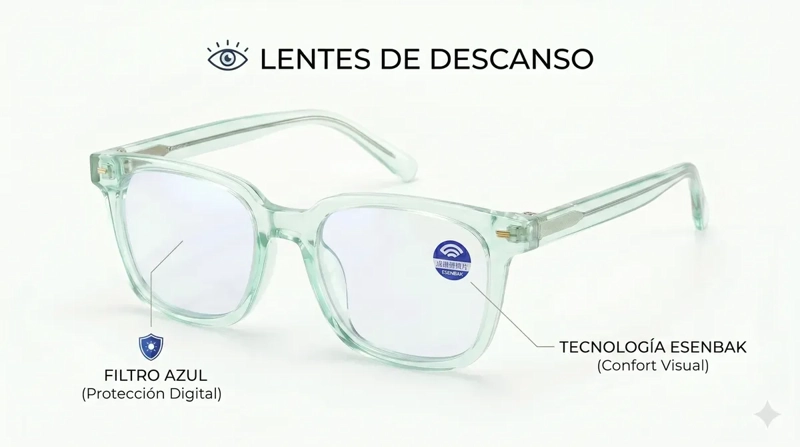 LENTES FILTRO ANTI LUZ AZUL PROTECCION DESCANSO PANTALLAS 2205 - 6