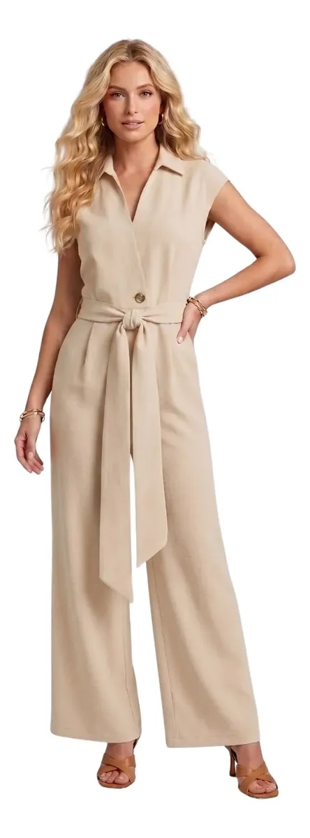 ENTERITO JUMPSUIT PALAZZO LARGO ELEGANTE CASUAL FIESTA MUJER 3386 - 2
