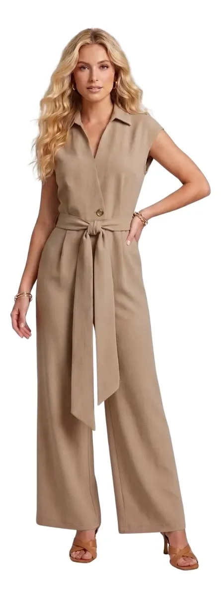 ENTERITO JUMPSUIT PALAZZO LARGO ELEGANTE CASUAL FIESTA MUJER 3386 - 2