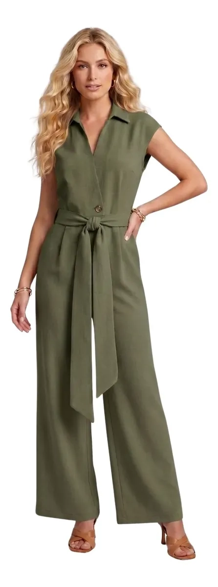 ENTERITO JUMPSUIT PALAZZO LARGO ELEGANTE CASUAL FIESTA MUJER 3386 - 2