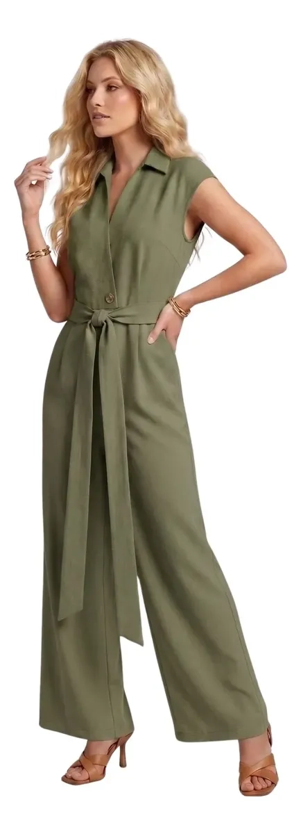 ENTERITO JUMPSUIT PALAZZO LARGO ELEGANTE CASUAL FIESTA MUJER 3386 - 4