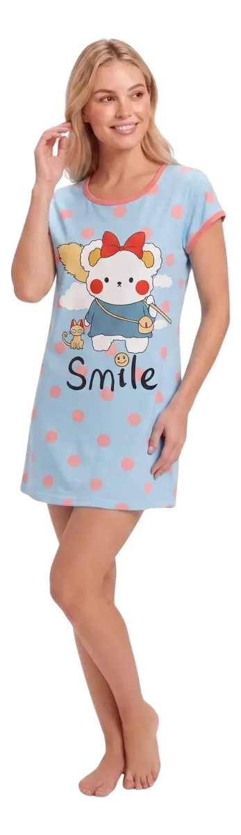 PIJAMA MUJER VERANO ALGODON CAMISA DE DORMIR JUVENIL 406 - 3
