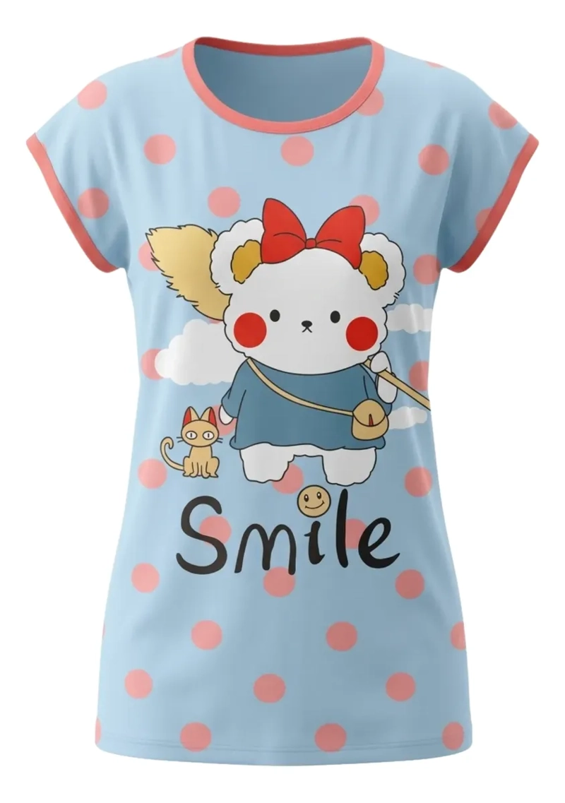 PIJAMA MUJER VERANO ALGODON CAMISA DE DORMIR JUVENIL 406 - 5