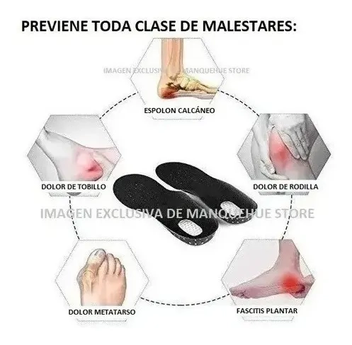 PAR PLANTILLAS ORTOPEDICAS AJUSTABLES ESPOLON FASCITIS - 7