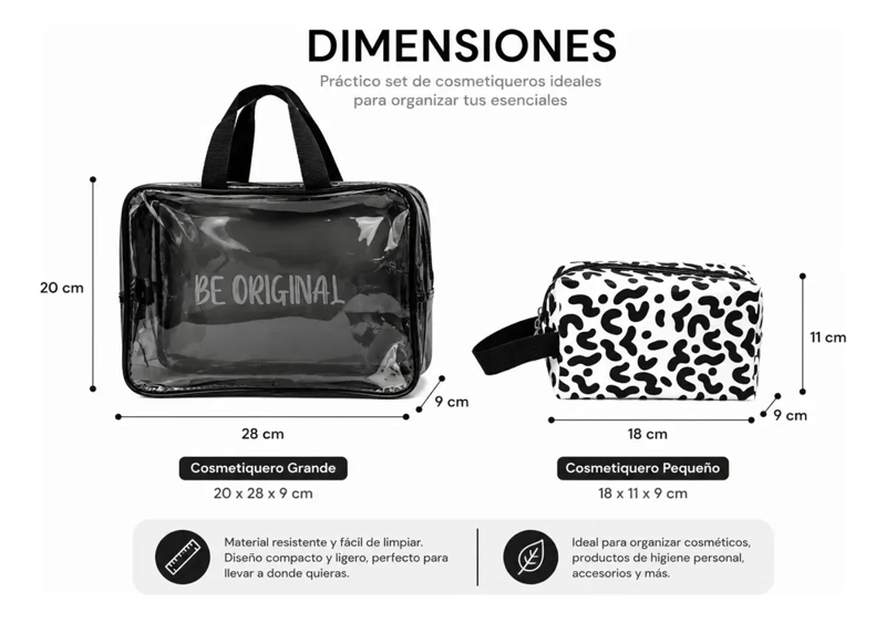 SET DE 2 ESTUCHES FOREVER COSMETIQUEROS REGALO PERFECTO 848 - 6