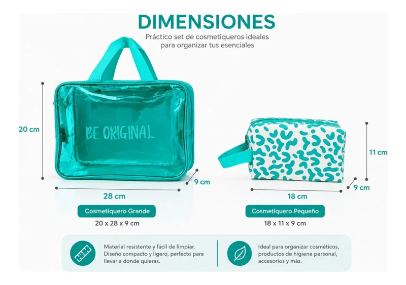SET DE 2 ESTUCHES FOREVER COSMETIQUEROS REGALO PERFECTO 848 - 6