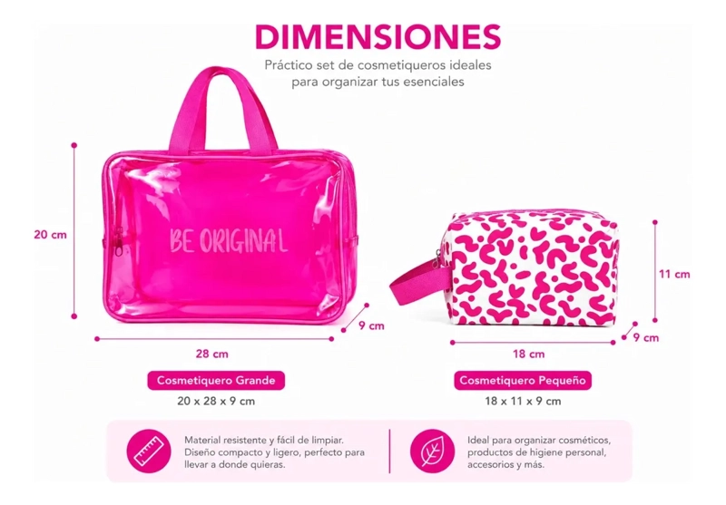 SET DE 2 ESTUCHES FOREVER COSMETIQUEROS REGALO PERFECTO 848 - 6