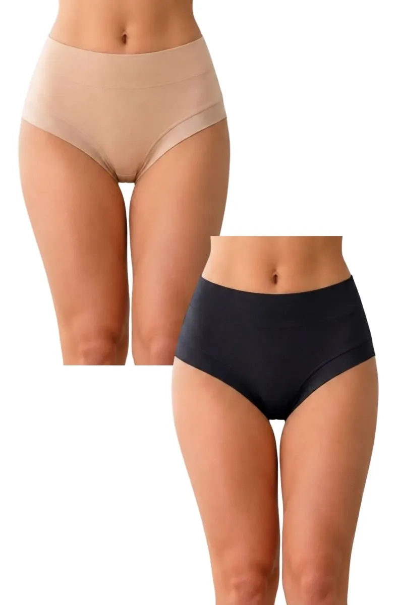 PACK 2 CALZON TIRO ALTO MUJER TELA BAMBU COLORES SURTIDOS M86 - 1