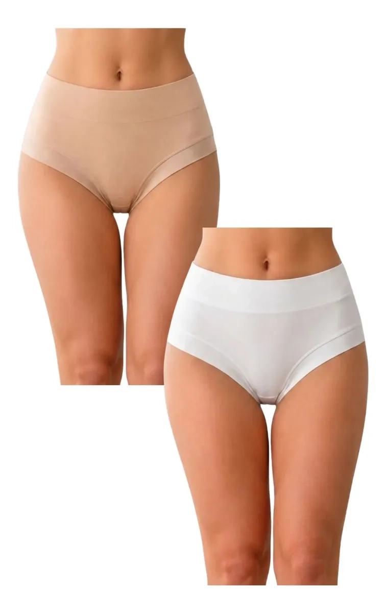 PACK 2 CALZON TIRO ALTO MUJER TELA BAMBU COLORES SURTIDOS M86 - 2