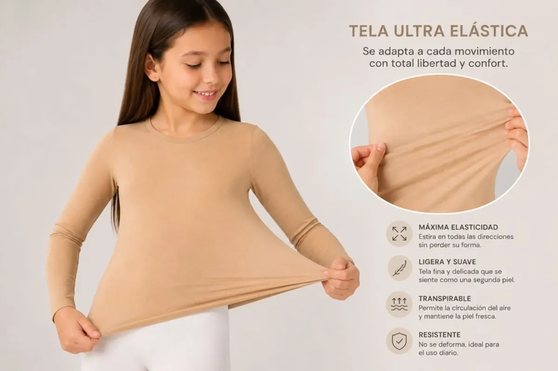 CAMISETA PANTY NIÑA PRIMERA CAPA ELASTICADA INFANTIL 0548 - 4