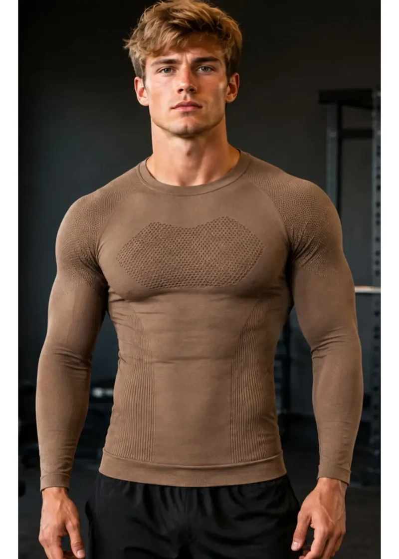 CAMISETA HOMBRE COMPRESION DEPORTIVA GIMNASIO PRIMERA CAPA 7463 - 1