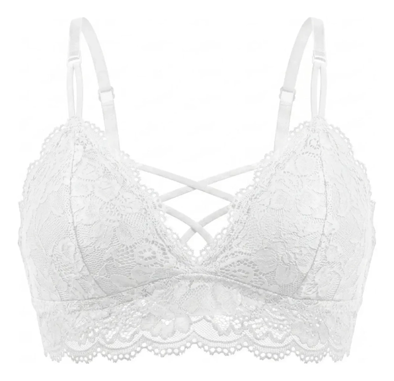 BRALET TOP ELASTICADO MUJER SOSTEN PETO SUJETADOR ENCAJE 600 - 5