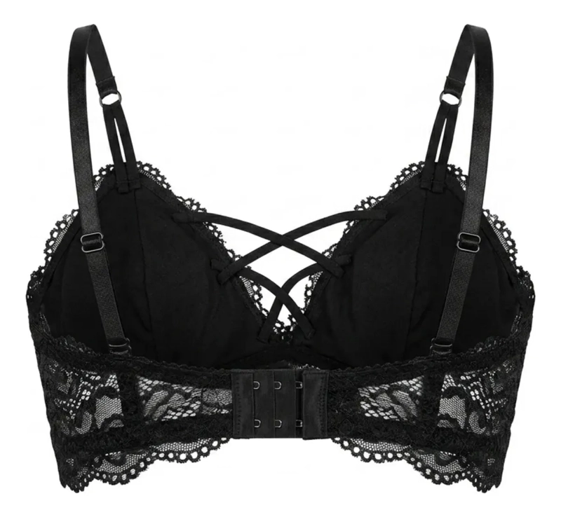 BRALET TOP ELASTICADO MUJER SOSTEN PETO SUJETADOR ENCAJE 600 - 6
