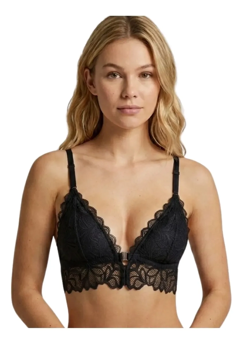 BRALETTE TOP ELASTICADO MUJER SOSTEN PETO SUJETADOR ENCAJE 606 - 2
