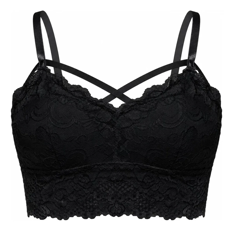 BRALETT TOP MUJER ENCAJE SOSTEN SIN BROCHE LENCERIA CONFORT 568B - 4