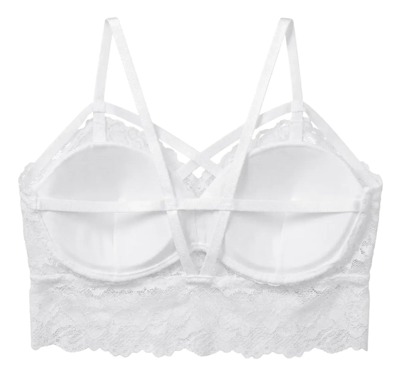 BRALETT TOP MUJER ENCAJE SOSTEN SIN BROCHE LENCERIA CONFORT 568B - 5