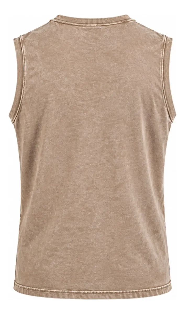 POLERA HOMBRE SIN MANGAS WASHED DESLAVADA 100% ALGODON 7005 - 8