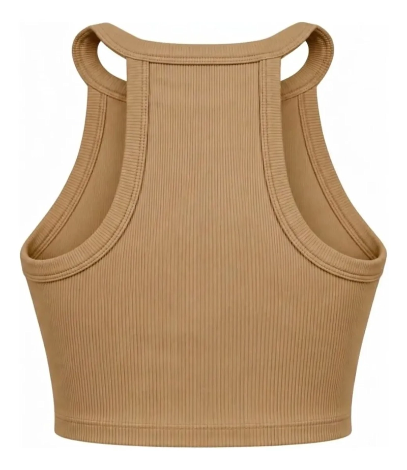 CROP TOP ACANALADO MUJER MUSCULOSA MODA HALTER JUVENIL 9012 - 8