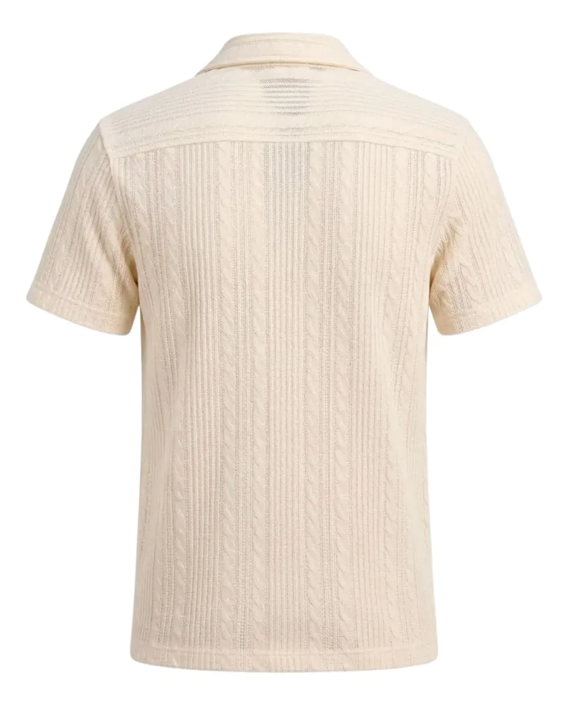 CAMISA HOMBRE ALGODON SPANDEX TEJIDA MANGA CORTA PREMIUM 0201 - 8