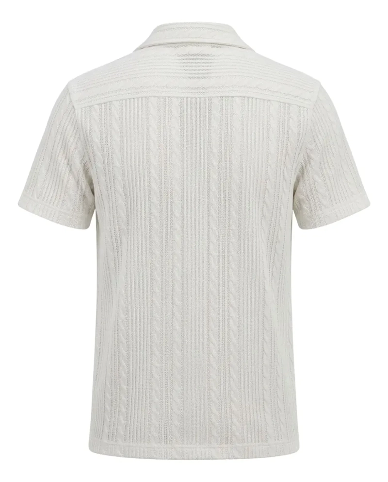 CAMISA HOMBRE ALGODON SPANDEX TEJIDA MANGA CORTA PREMIUM 0201 - 8